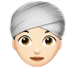 👳🏻‍♀️ woman wearing turban: light skin tone display on Apple